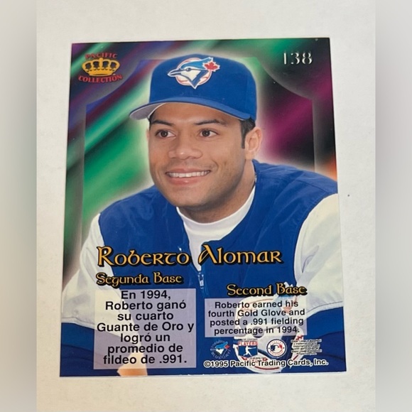 Roberto Alomar 1995 Pacific Crown Collection Prism# 148 - Picture 2 of 7